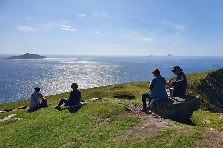 Dingle Peninsula road above the Atlantic on a 10-day wild Ireland vacation tour from Dublin